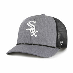 Chicago White Sox Carbon Rope Trucker Adjustable Hat Charcoal