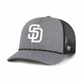 San Diego Padres Carbon Rope Trucker Adjustable Hat Charcoal