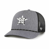 Houston Astros Carbon Rope Trucker Adjustable Hat Charcoal