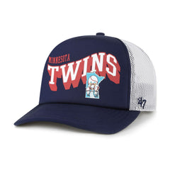 Minnesota Twins Meander Foam Trucker Snapback Hat Navy