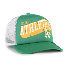 Athletics Meander Foam Trucker Snapback Hat Green