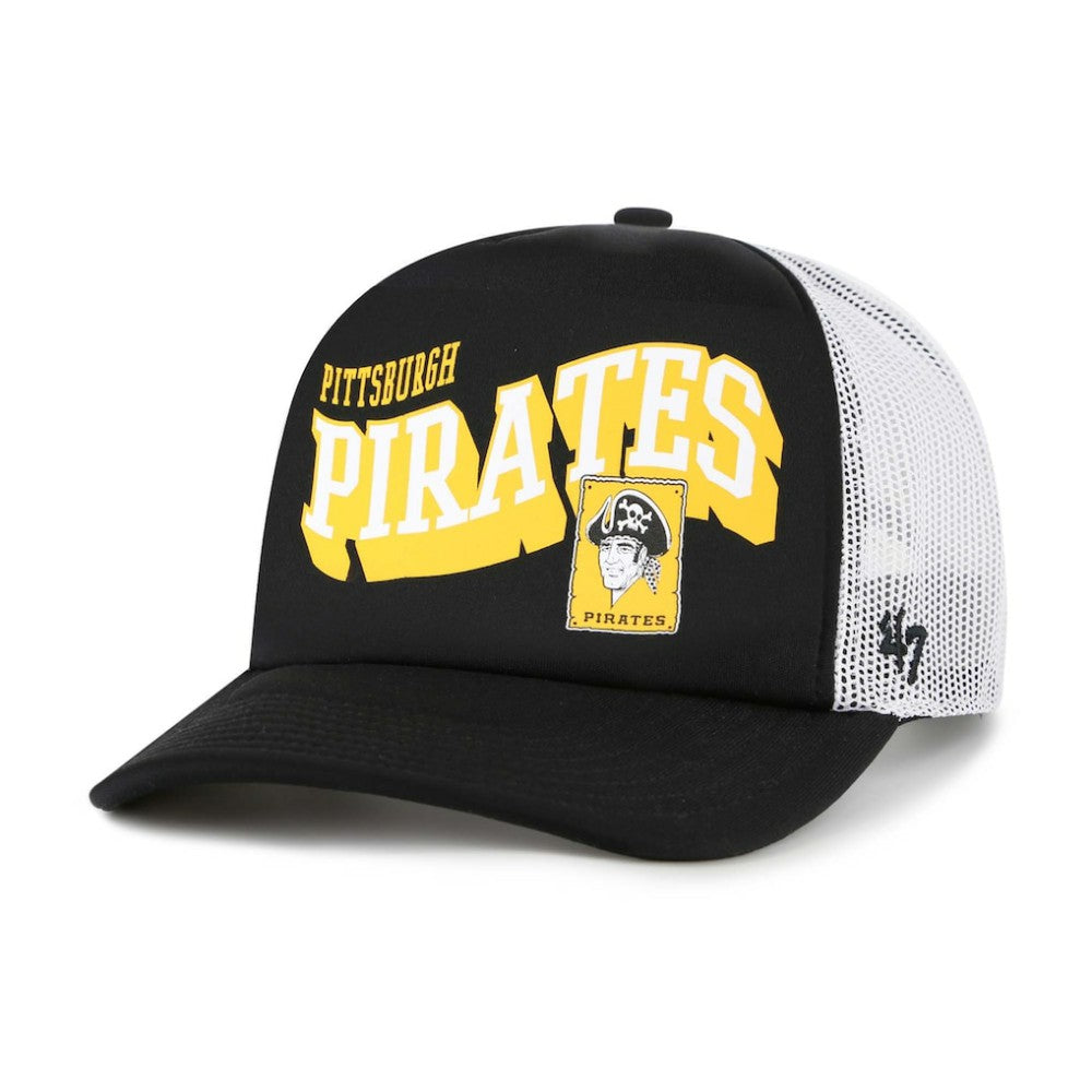 Pittsburgh Pirates Meander Foam Trucker Snapback Hat Black