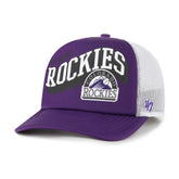 Colorado Rockies Meander Foam Trucker Snapback Hat Purple