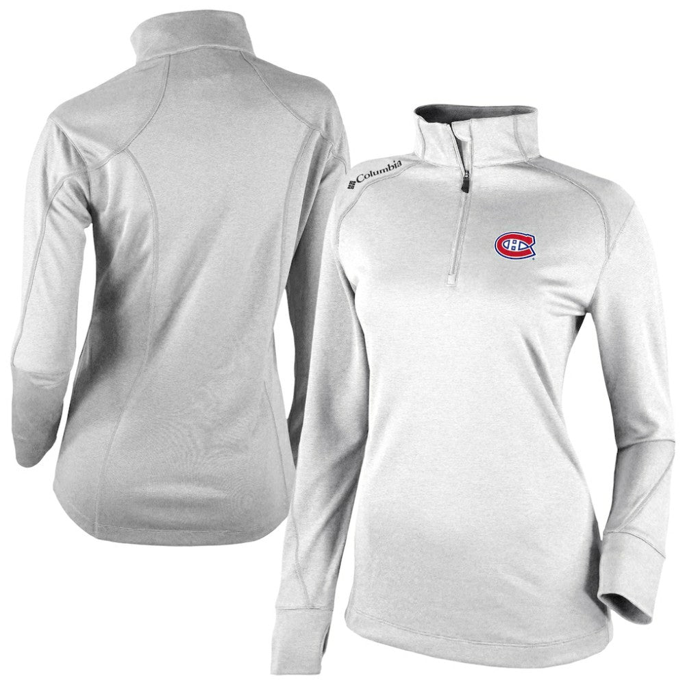 Montreal Canadiens Columbia Women's Omni-Wick Shotgun 2.0 Quarter-Zip Pullover Top - White Pullover