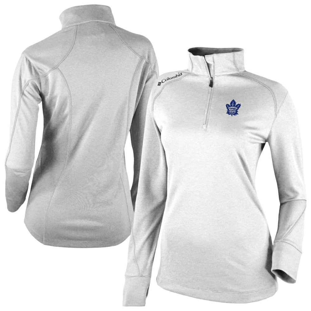 Toronto Maple Leafs Columbia Women's Omni-Wick Shotgun 2.0 Quarter-Zip Pullover Top - White Pullover