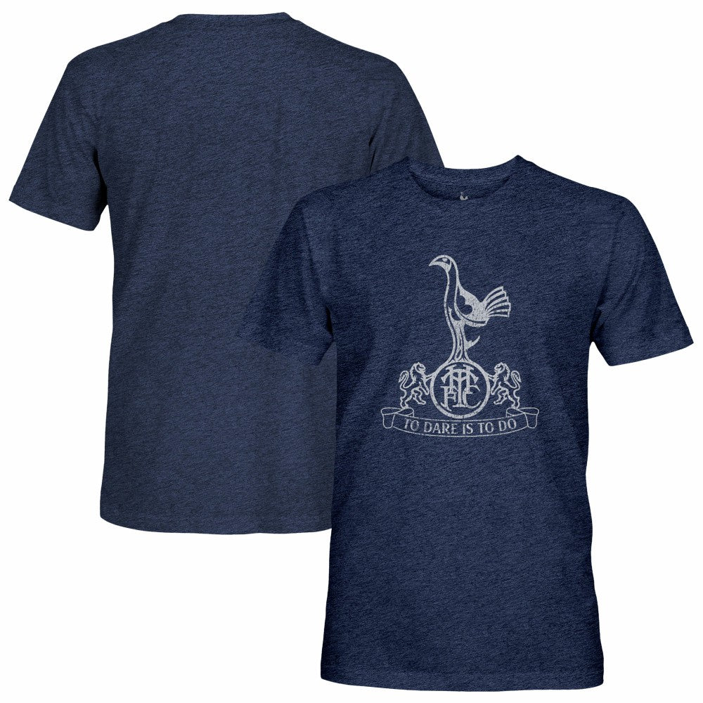 Tottenham Hotspur 1863FC Retro Mono Badge Vintage Tri-Blend T-Shirt - Navy on sale