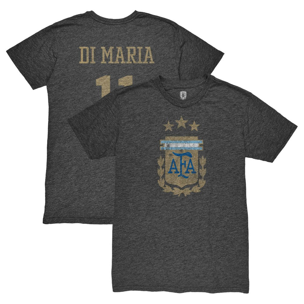 Angel Di Maria Argentina National Team 1863FC Retro Player Tri-Blend T-Shirt - Black discount