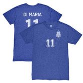 Angel Di Maria Argentina National Team 1863FC Retro Player Tri-Blend T-Shirt - Blue sale
