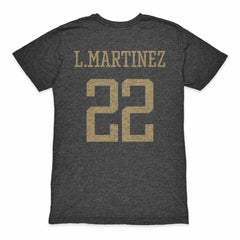 Lautaro Martinez Argentina National Team 1863FC Retro Player Tri-Blend T-Shirt for sale - Black