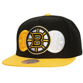 Boston Bruins Mitchell & Ness Soul Triple Up Snapback Hat - Black Hats