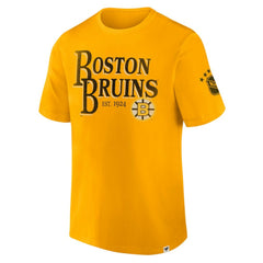 Boston Bruins Fanatics Decades Collection Made To Last T-Shirt - Yellow T-shirts