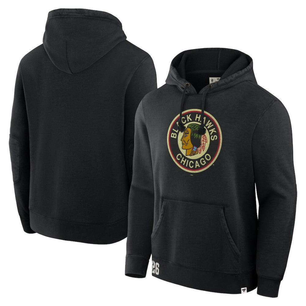 Chicago Blackhawks Fanatics Decades Collection Tradition Hoodie - Black Hoodies