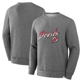 New Jersey Devils Fanatics Decades Collection Legendary Fleece Pullover Sweatshirt - Heather Gray Sweatshirts