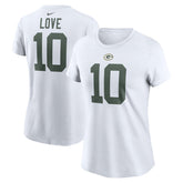 Jordan Love Green Bay Packers Women's Player Name & Number T-Shirt - White online