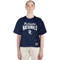 Washington Nationals Women's 2025 City Connect Pinstripe T-Shirt Navy
