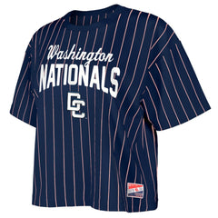 Washington Nationals Women's 2025 City Connect Pinstripe T-Shirt Navy