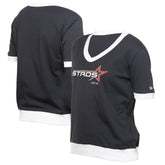 Houston Astros Women's 2025 City Connect Rhinestone V-Neck T-Shirt Navy