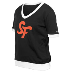 San Francisco Giants Women's 2025 City Connect Rhinestone V-Neck T-Shirt Black