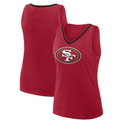 San Francisco 49ers Logo Athletic Women's Plus Size Stellar Win V-Neck Tank Top - Scarlet on sale