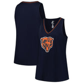 Chicago Bears Logo Athletic Women's Plus Size Stellar Win V-Neck Tank Top - Navy cheap
