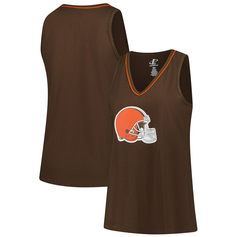 Cleveland Browns Logo Athletic Women's Plus Size Stellar Win V-Neck Tank Top - Brown cheap