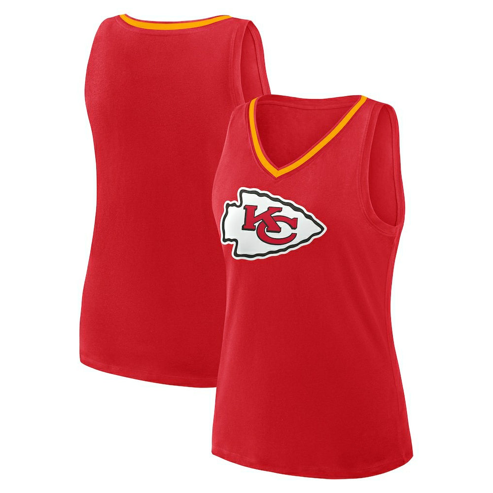 Kansas City Chiefs Logo Athletic Women's Plus Size Stellar Win V-Neck Tank Top - Red sale