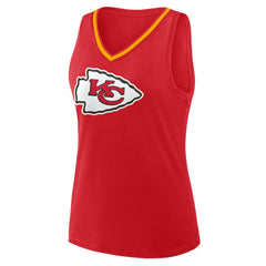 Kansas City Chiefs Logo Athletic Women's Plus Size Stellar Win V-Neck Tank Top - Red sale