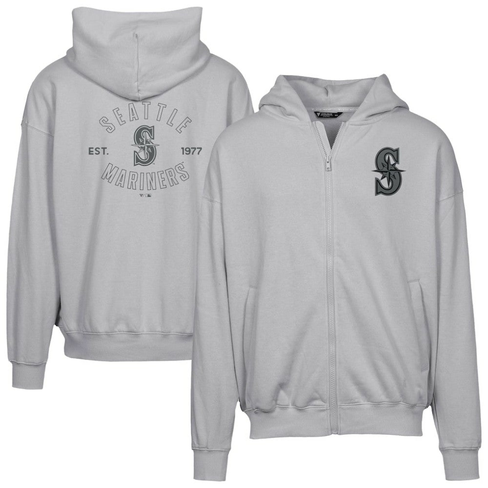 Seattle Mariners Levelwear Uphill Abyssal Full-Zip Hoodie Gray