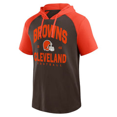 Cleveland Browns Logo Athletic Prime Hoodie T-Shirt - Brown sale