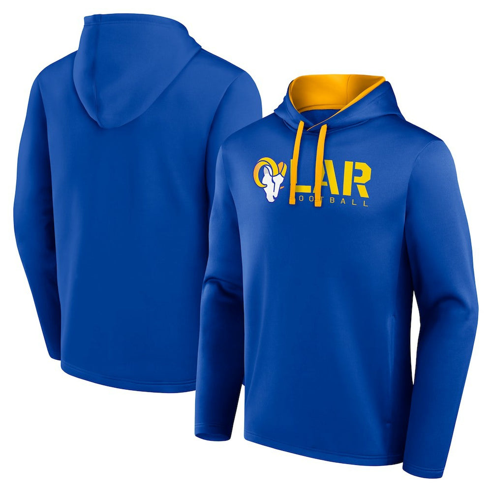 Los Angeles Rams Logo Athletic Head Start Pullover Hoodie - Royal sale