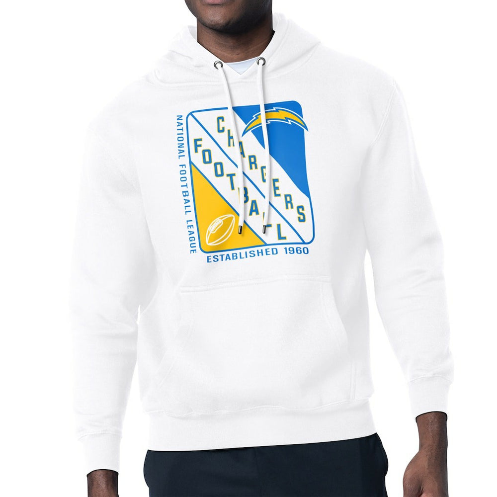 Los Angeles Chargers Starter Shield Logo Pullover Hoodie - White online