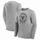 Milwaukee Bucks NBA Hoops for Troops Long Sleeve T-Shirt - Heather Gray cheap