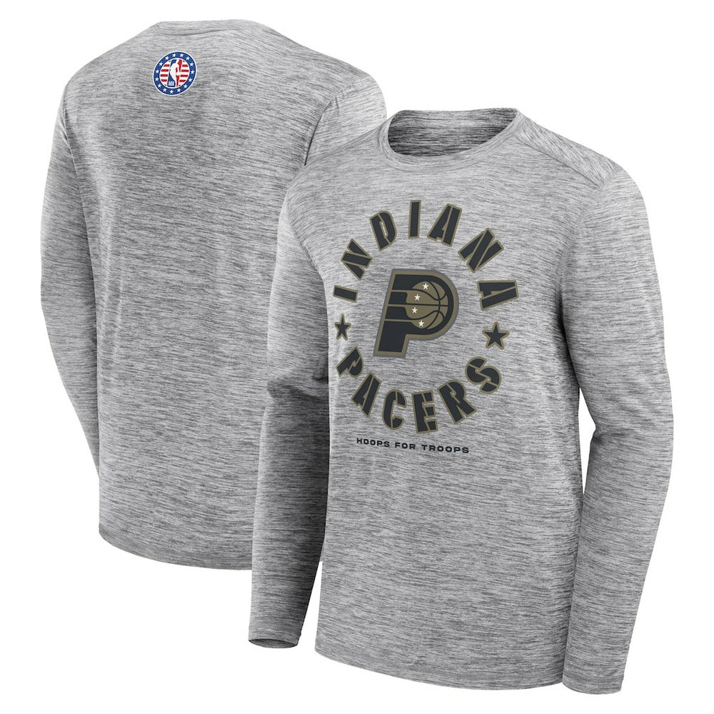 Indiana Pacers NBA Hoops for Troops Long Sleeve T-Shirt - Heather Gray sale