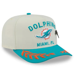 Miami Dolphins New Era 2025 NFL Draft A-Frame 59FIFTY Fitted Hat - Cream/Aqua cheap