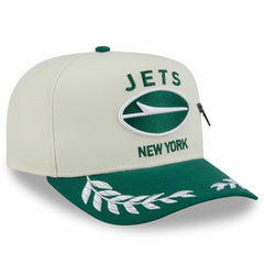 New York Jets New Era 2025 NFL Draft A-Frame 59FIFTY Fitted Hat - Cream/Green sale