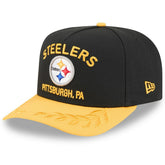 Pittsburgh Steelers New Era 2025 NFL Draft A-Frame 9FIFTY Snapback Hat - Black/Gold for sale