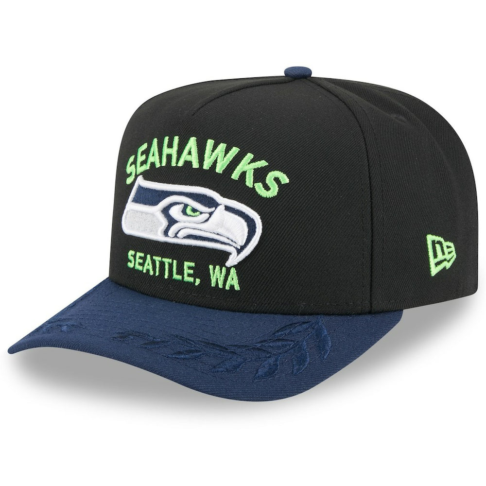 Seattle Seahawks New Era 2025 NFL Draft A-Frame 9FIFTY Snapback Hat - Black/College Navy sale