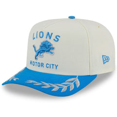 Detroit Lions New Era 2025 NFL Draft A-Frame 9FIFTY Snapback Hat - Cream/Blue discount