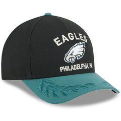 Philadelphia Eagles New Era 2025 NFL Draft 9FORTY A-Frame M-Crown Adjustable Hat - Black/Midnight Green for sale