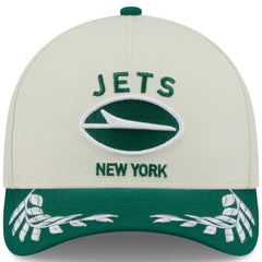 New York Jets New Era 2025 NFL Draft 9FORTY A-Frame M-Crown Adjustable Hat - Cream/Green for sale
