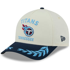 Tennessee Titans New Era 2025 NFL Draft 9FORTY A-Frame M-Crown Adjustable Hat - Cream/Navy for sale