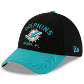 Miami Dolphins New Era 2025 NFL Draft 39THIRTY Flex Hat - Black/Aqua discount