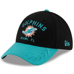 Miami Dolphins New Era 2025 NFL Draft 39THIRTY Flex Hat - Black/Aqua discount