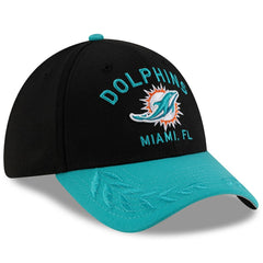 Miami Dolphins New Era 2025 NFL Draft 39THIRTY Flex Hat - Black/Aqua discount