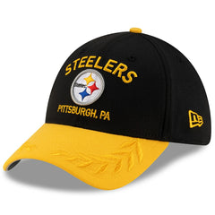 Pittsburgh Steelers New Era 2025 NFL Draft 39THIRTY Flex Hat - Black/Gold discount