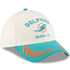 Miami Dolphins New Era 2025 NFL Draft 39THIRTY Flex Hat - Cream/Aqua outlet