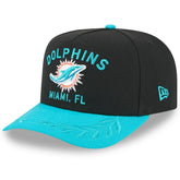 Miami Dolphins New Era Youth 2025 NFL Draft A-Frame 9FIFTY Snapback Hat - Black/Aqua online