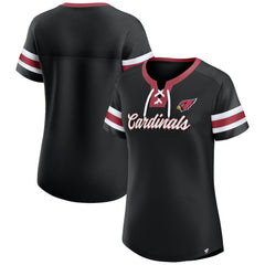 Arizona Cardinals Women's Original State Lace-Up T-Shirt - Black for sale