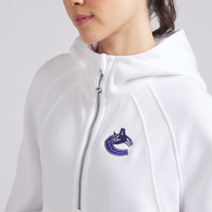 Vancouver Canucks lululemon Women's Scuba Oversized Half-Zip Hoodie - White Hoodies