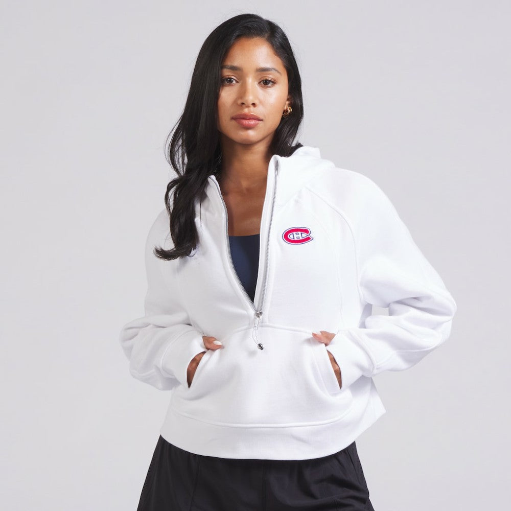 Montreal Canadiens lululemon Women's Scuba Oversized Half-Zip Hoodie - White Hoodies
